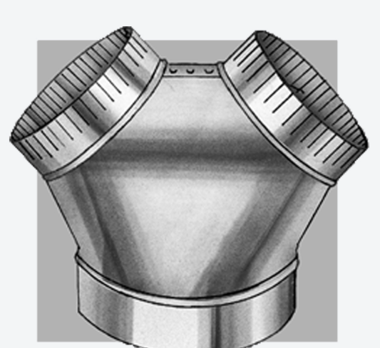10 in. x 8 in. x 8 in. 30 ga Galvanized Steel Standard Wye